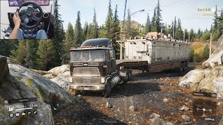Transporting an oversized construction trailer - SnowRunner | Logitech g29 gameplay screenshot 4