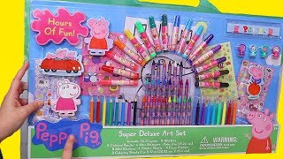 Peppa Pig Giant Coloring Toy Set ! Family Fun Activities for Kids 💖 Sniffycat screenshot 3