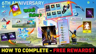 How To Complete 🔥 6th Anniversary 🥳 Free Rewards Event Free Fire | FF Max New Event Update Today screenshot 5
